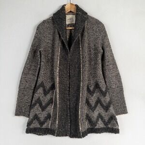 Angel of the North Anthropologie Equinox Open Cardigan Sz Small Gray Wool Blend